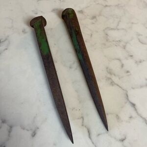 Wrought iron railroad nails set